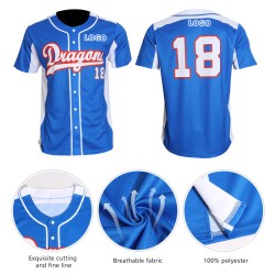 OEM ODM High Quality Light Blue Sublimation Baseball Jersey Breathable Custom Sportswear for Unisex Adults OEM ODM High Quality Light Blue Sublimation Baseball Jersey Breathable Custom Sportswear for Unisex Adults