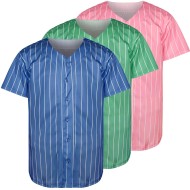 100% Polyester Sublimation Quick Dry Short Sleeve Baseball Shirts Breathable Sportswear with Plus Size Feature Jersey Design