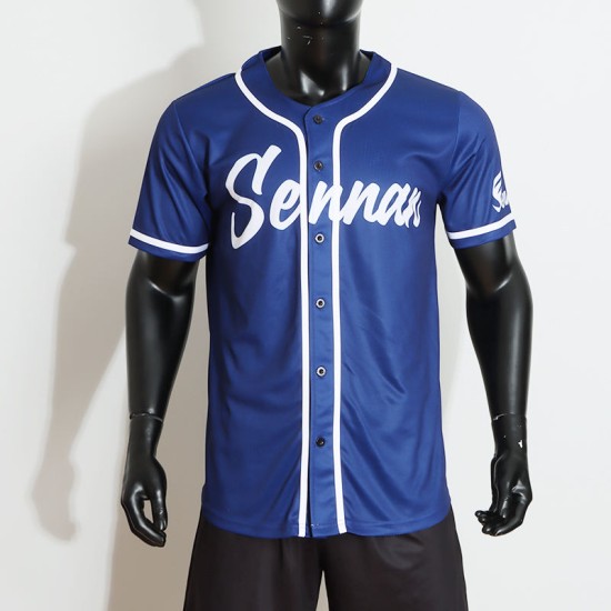 Unisex Dark Blue Custom Baseball Jersey with Logo Button Breathable Sportswear for Men Unisex Dark Blue Custom Baseball Jersey with Logo Button Breathable Sportswear for Men