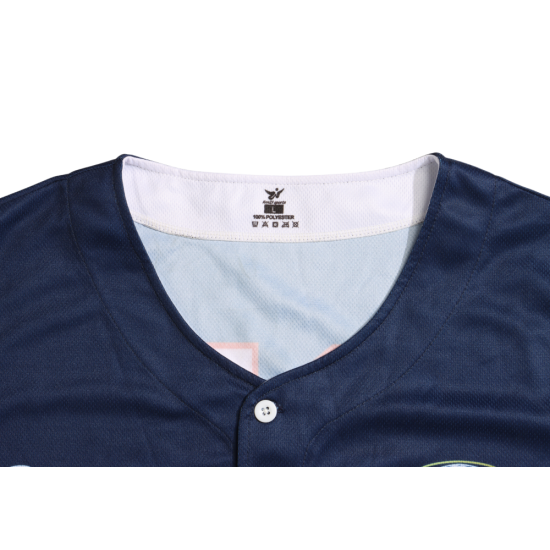 Wholesale New Breathable Baseball Shirts Custom Logo OEM ODM Sublimated V-Neck Dark Blue Men's Jersey Plus Size Options Wholesale New Breathable Baseball Shirts Custom Logo OEM ODM Sublimated V-Neck Dark Blue Men's Jersey Plus Size Options