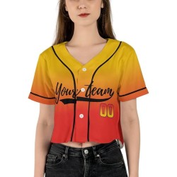 Customizable Personalized Name Stripe Line Color Cropped Baseball Jersey Breathable Plus Size Sportswear for Fans
