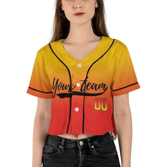 Customizable Personalized Name Stripe Line Color Cropped Baseball Jersey Breathable Plus Size Sportswear for Fans