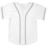 Babyhealthy Kids Baseball Jersey Button Down Hip Hop Personalized Sport T Shirts Tops for Boys Black