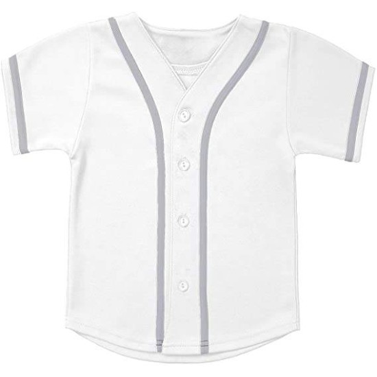 Babyhealthy Kids Baseball Jersey Button Down Hip Hop Personalized Sport T Shirts Tops for Boys Black