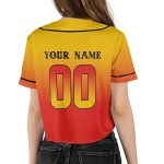 Customizable Personalized Name Stripe Line Color Cropped Baseball Jersey Breathable Plus Size Sportswear for Fans