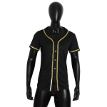 Wholesale Custom Breathable Black Gold Baseball Jersey for Men Wholesale Sublimated Sportswear Plus Size Available