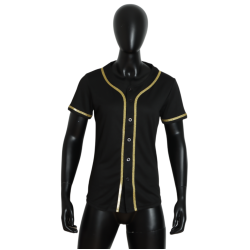 Wholesale Custom Breathable Black Gold Baseball Jersey for Men Wholesale Sublimated Sportswear Plus Size Available