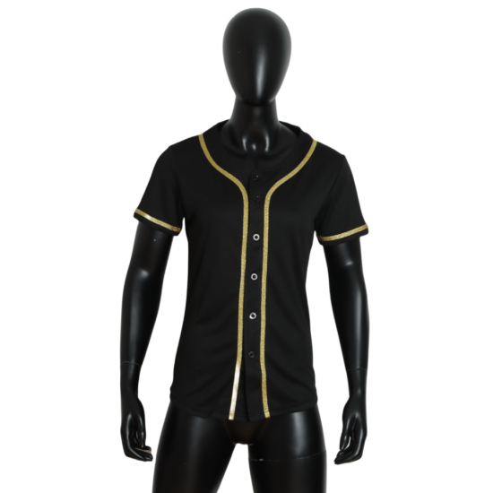 Wholesale Custom Breathable Black Gold Baseball Jersey for Men Wholesale Sublimated Sportswear Plus Size Available