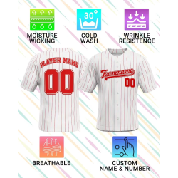 OEM ODM Name Number Logo Stripe Baseball Jerseys Breathable Polyester Personalized Pinstripe Team Baseball Uniforms
