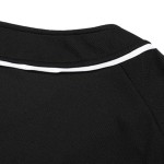 Women's Baseball Jersey Crop Top Button Down V-Neck Blouse with Short Sleeves Sportswear for Softball and Baseball