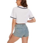 Unisex Crop Top Baseball Jersey Custom Black White Stripe Plus Size Sportswear Breathable Shirt