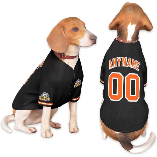 Custom Dog Baseball Jersey Personalized Sportswear for Small Pet Dogs With Name Number and Logo Plus Size Printed Feature
