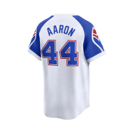 Customized Sublimation Braves Hank Aaron White Throwback Cooper-stown Baseball Jersey