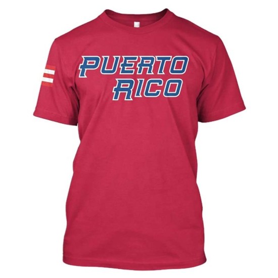 Men's Red Puerto Rico Baseball World Baseball Classic Name & Number T-Shirt WBC Fans Shirt