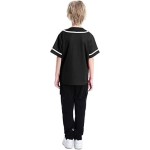 Babyhealthy Kids Baseball Jersey Button Down Hip Hop Personalized Sport T Shirts Tops for Boys Black