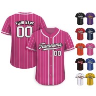 Customized Comfortable Breathable Plus Size Pinstripe Baseball Jersey Shirt Personalized Sports Wear
