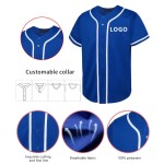 OEM Street-Chic Baseball Uniform T Shirt Breathable Custom V-Neck Jersey for Adults Sublimation Wholesale Blank T-Shirt