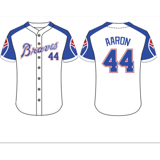 Customized Sublimation Braves Hank Aaron White Throwback Cooper-stown Baseball Jersey