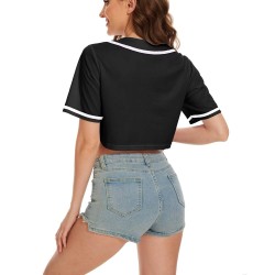 Unisex Crop Top Baseball Jersey Custom Black White Stripe Plus Size Sportswear Breathable Shirt