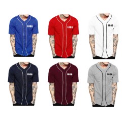 Unisex Polyester V-Neck Baseball Jersey Wholesale Casual Sportswear with Custom Logo for Adults