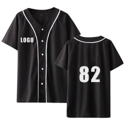 Unisex Polyester V-Neck Baseball Jersey Wholesale Casual Sportswear with Custom Logo for Adults