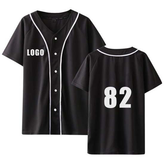 Unisex Polyester V-Neck Baseball Jersey Wholesale Casual Sportswear with Custom Logo for Adults