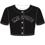 Women's Crop Top Baseball Jersey - Black White Stripe Jersey Shirt Baseball Tee Shirt