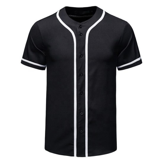 Customizable Baseball Jersey Men's Casual Sportswear Breathable Polyester Factory Price Cheap Plain Shirt Uniform