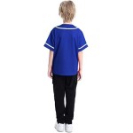 Babyhealthy Kids Baseball Jersey Button Down Hip Hop Personalized Sport T Shirts Tops for Boys Black