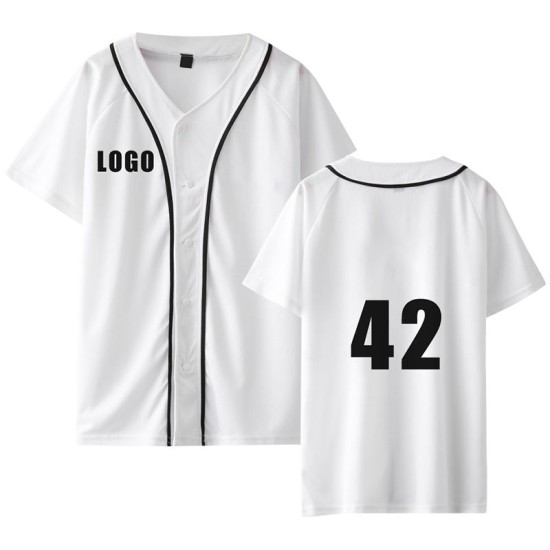 Unisex Polyester V-Neck Baseball Jersey Wholesale Casual Sportswear with Custom Logo for Adults