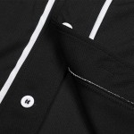 Women's Baseball Jersey Crop Top Button Down V-Neck Blouse with Short Sleeves Sportswear for Softball and Baseball