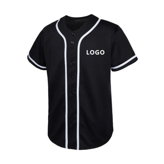 OEM Street-Chic Baseball Uniform T Shirt Breathable Custom V-Neck Jersey for Adults Sublimation Wholesale Blank T-Shirt