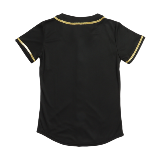 Wholesale Custom Breathable Black Gold Baseball Jersey for Men Wholesale Sublimated Sportswear Plus Size Available