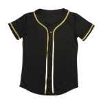 Wholesale Custom Breathable Black Gold Baseball Jersey for Men Wholesale Sublimated Sportswear Plus Size Available