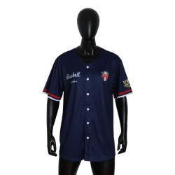 Wholesale New Breathable Baseball Shirts Custom Logo OEM ODM Sublimated V-Neck Dark Blue Men's Jersey Plus Size Options