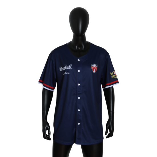 Wholesale New Breathable Baseball Shirts Custom Logo OEM ODM Sublimated V-Neck Dark Blue Men's Jersey Plus Size Options Wholesale New Breathable Baseball Shirts Custom Logo OEM ODM Sublimated V-Neck Dark Blue Men's Jersey Plus Size Options