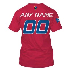 Men's Red Puerto Rico Baseball World Baseball Classic Name & Number T-Shirt WBC Fans Shirt