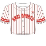 Women's Crop Top Baseball Jersey - Black White Stripe Jersey Shirt Baseball Tee Shirt