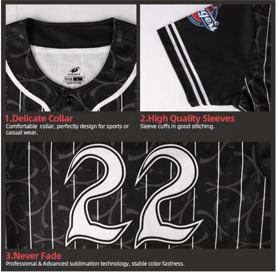 Wholesale Custom Embroidery Baseball Uniform Style Shirt Cheap Blank Softball Jersey Sportswear with Sublimation Printing Wholesale Custom Embroidery Baseball Uniform Style Shirt Cheap Blank Softball Jersey Sportswear with Sublimation Printing