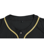 Wholesale Custom Breathable Black Gold Baseball Jersey for Men Wholesale Sublimated Sportswear Plus Size Available